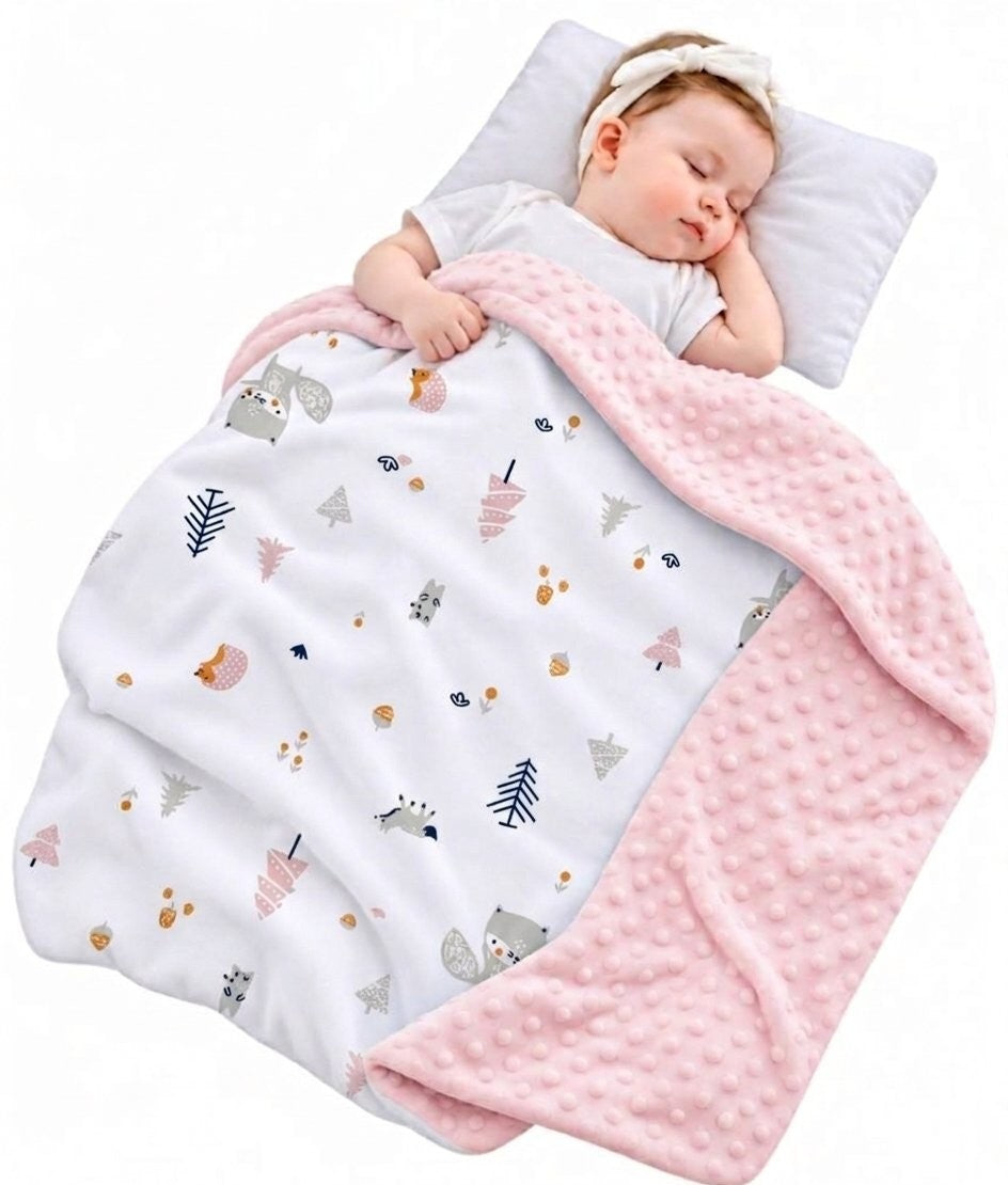 Baby Blanket –  80x100cm (Bamboo fabric blanket with Soft dot fleece)
