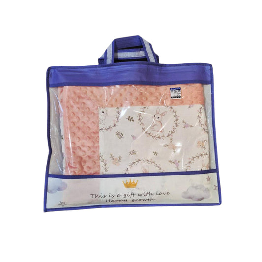 Reversible Blanket With Soft Minky (Rabbit)