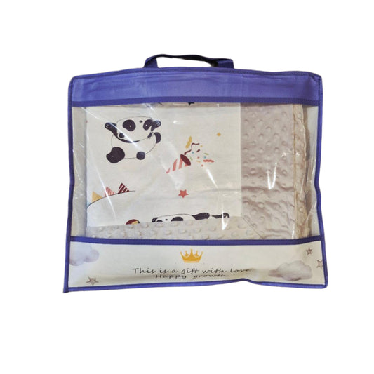 Reversible Blanket With Soft Minky (Panda)