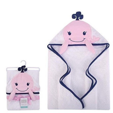 3D Baby Hooded Towel Woven Terry (Whale)