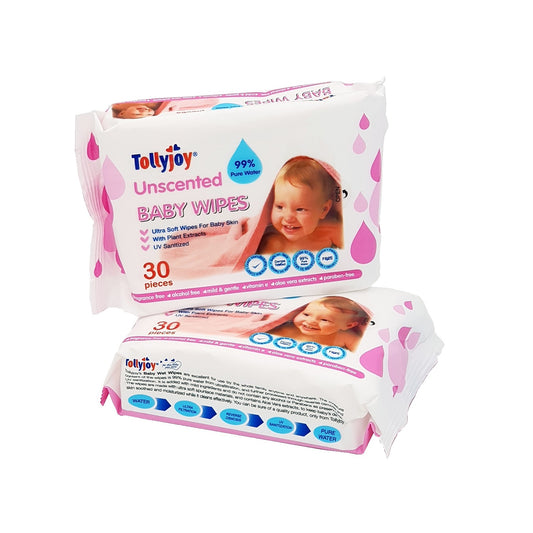 Tollyjoy Unscented Travel Wet Wipes 2 x 30s