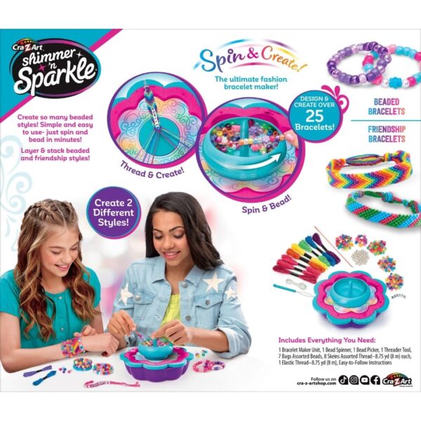 Cra-Z-Art Shimmer ‘N Sparkle – 2-in-1 Spin & Bead Friendship Studio