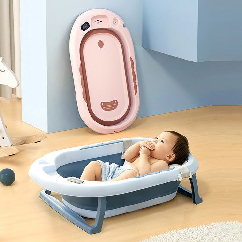 Galy Collapsible Bath Tub W/Thermometer & Mesh Support/Whale Toy