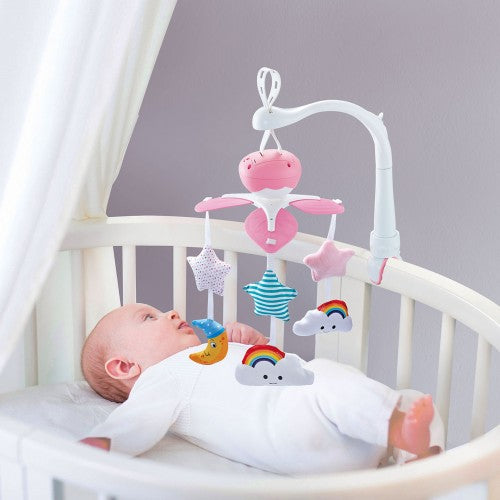 Cot bed hot sale musical mobile