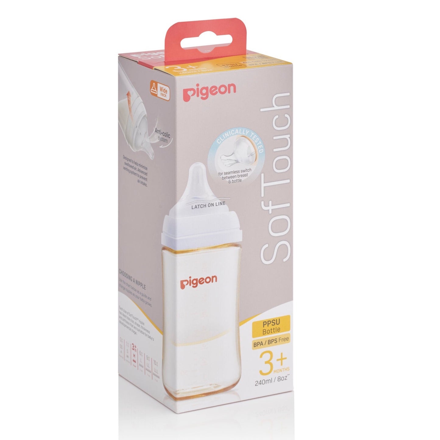 Pigeon SofTouch™ PPSU Nursing Bottle - Single Pack 240ml