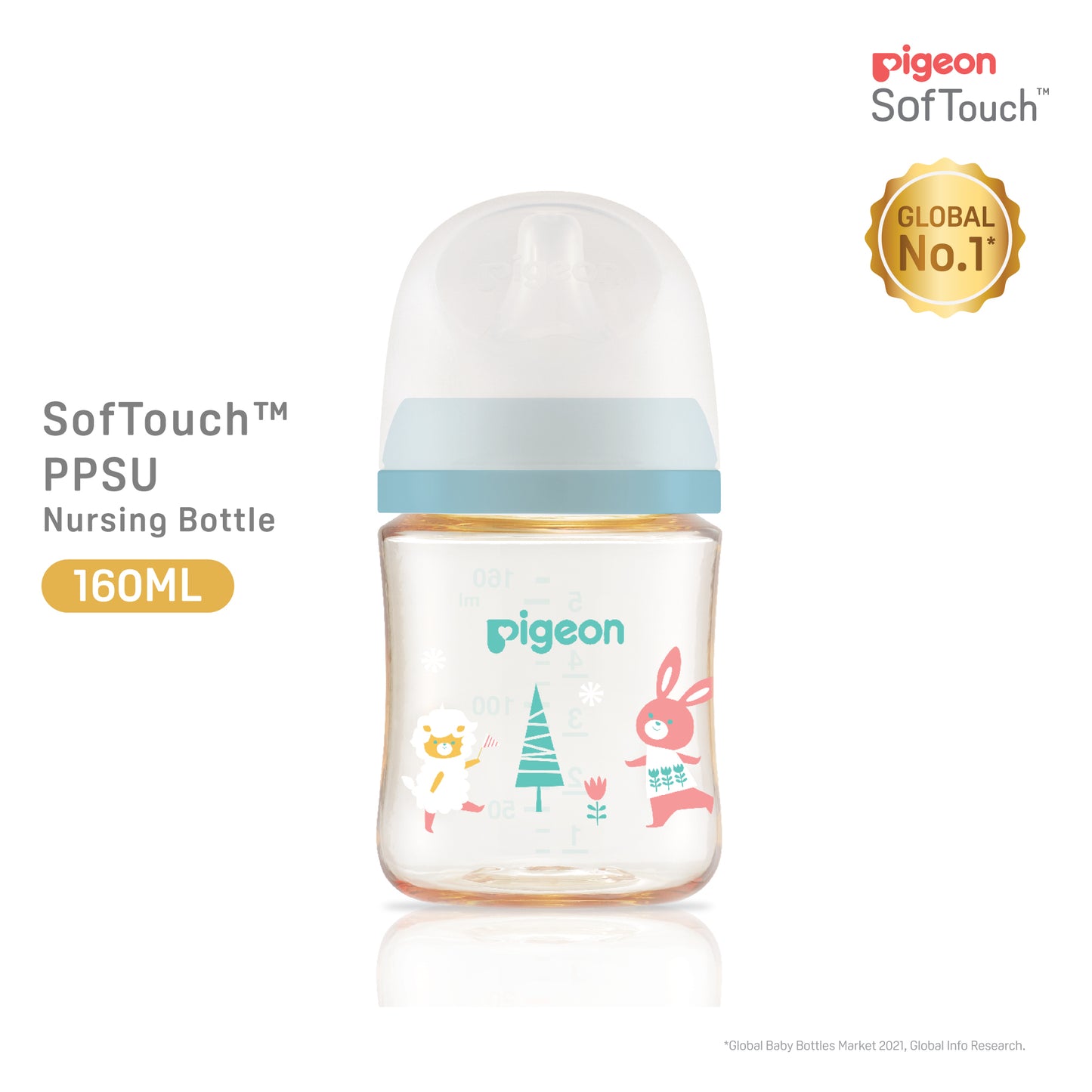 Pigeon SofTouch™ PPSU Nursing Bottle - Single Pack 160ml Animal