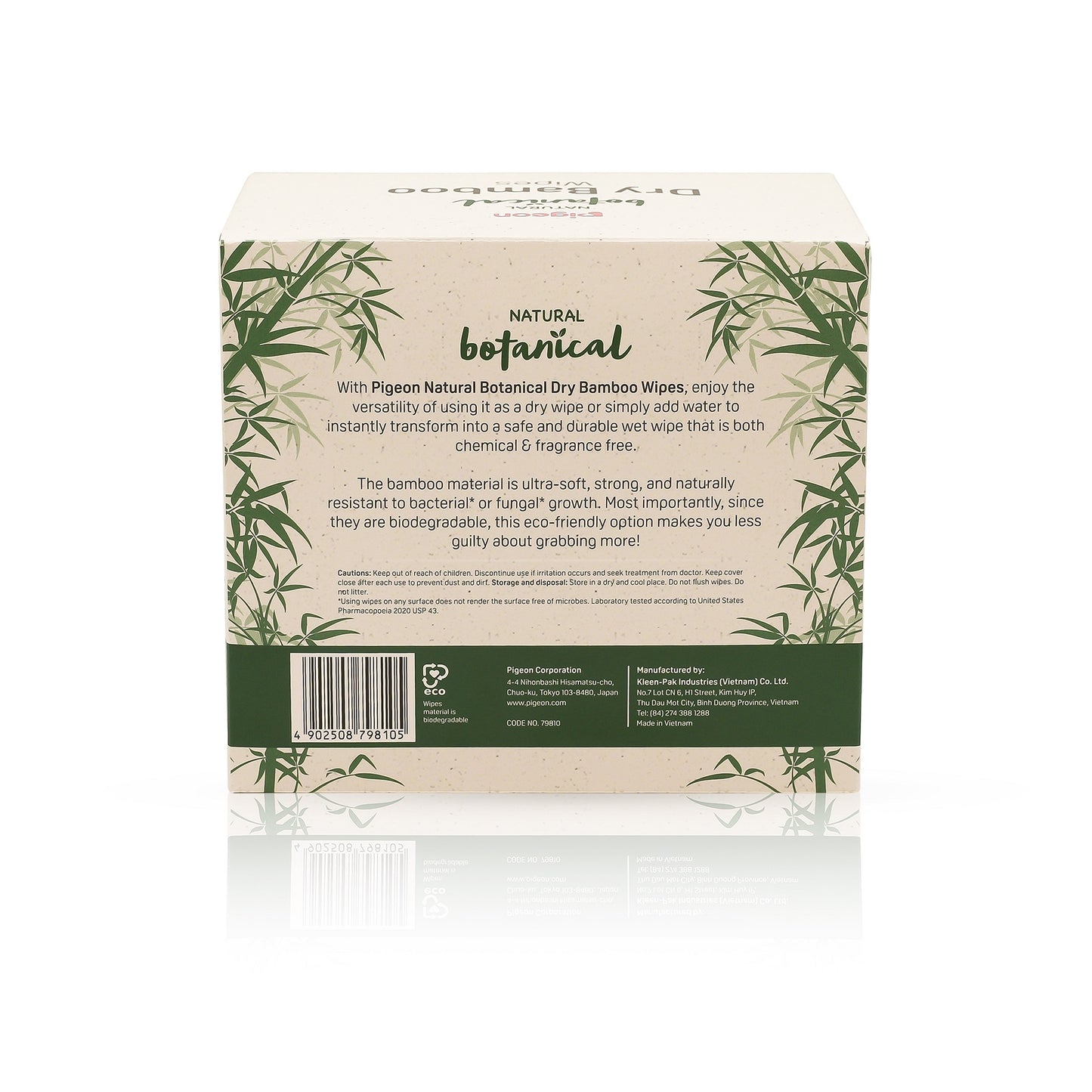 Pigeon Natural Botanical Dry Bamboo Wipes 70 Wipes